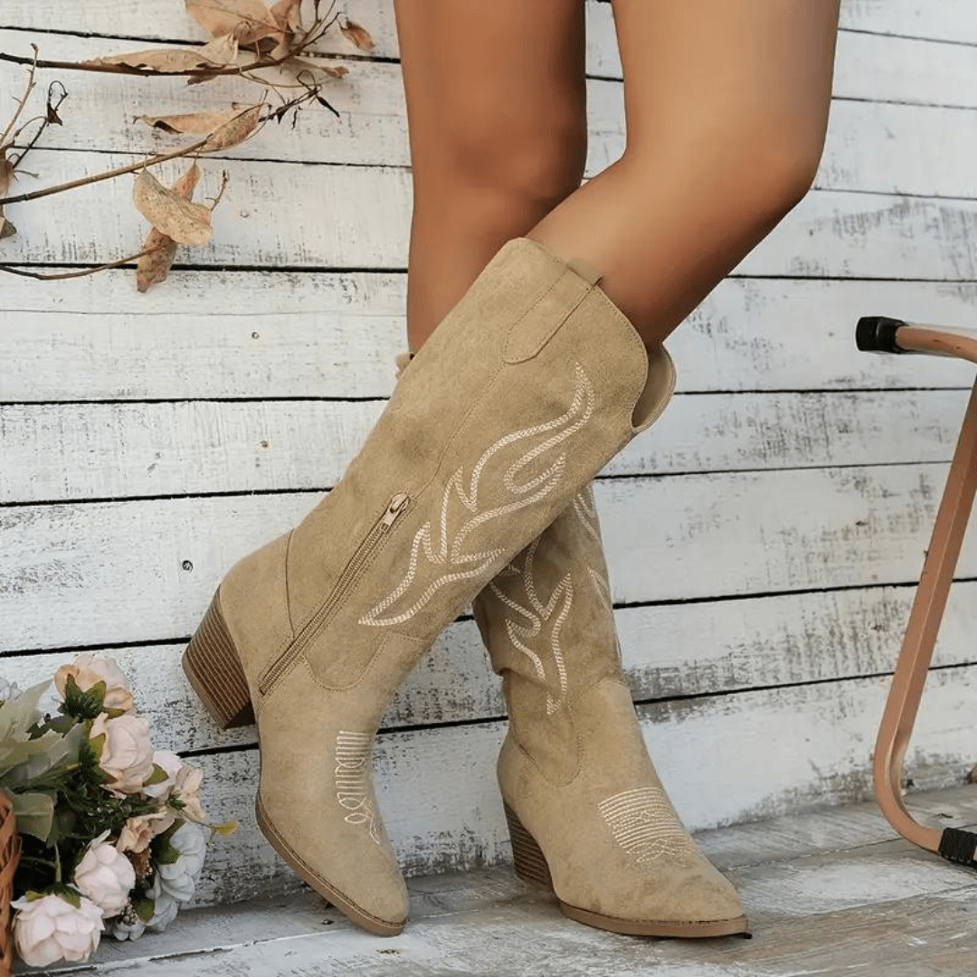 Dames Cowboylaarzen - Elegante Retro Westerse Stijl voor de Herfst