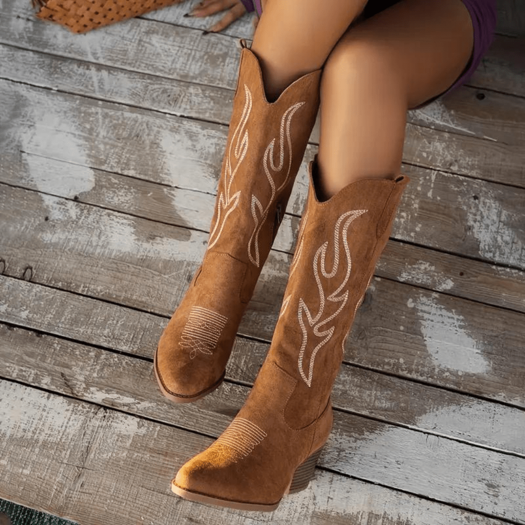 Dames Cowboylaarzen - Elegante Retro Westerse Stijl voor de Herfst