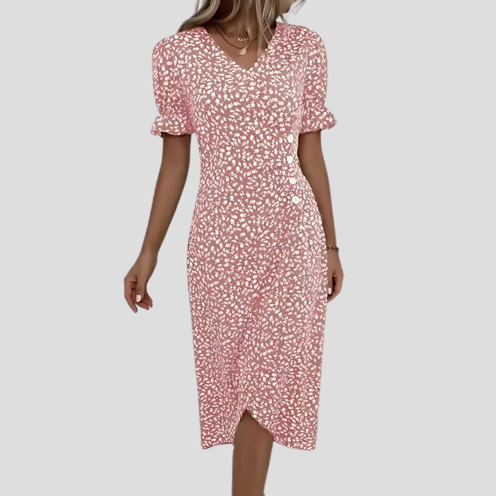 Dames Elegante Bloemen Midi Jurk