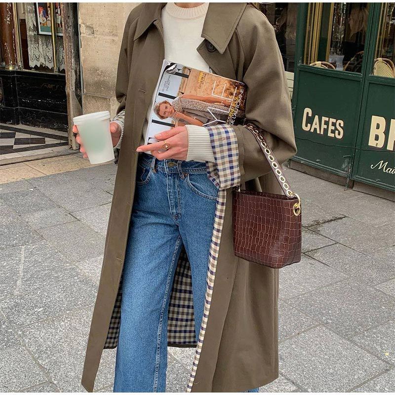 Dames Elegante Lange Trenchcoat - Herfsteditie