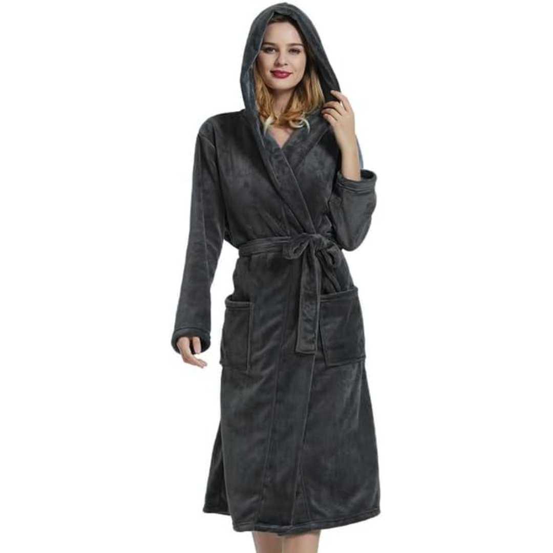 Dames Fleece Badjas met Kap – Vivianne