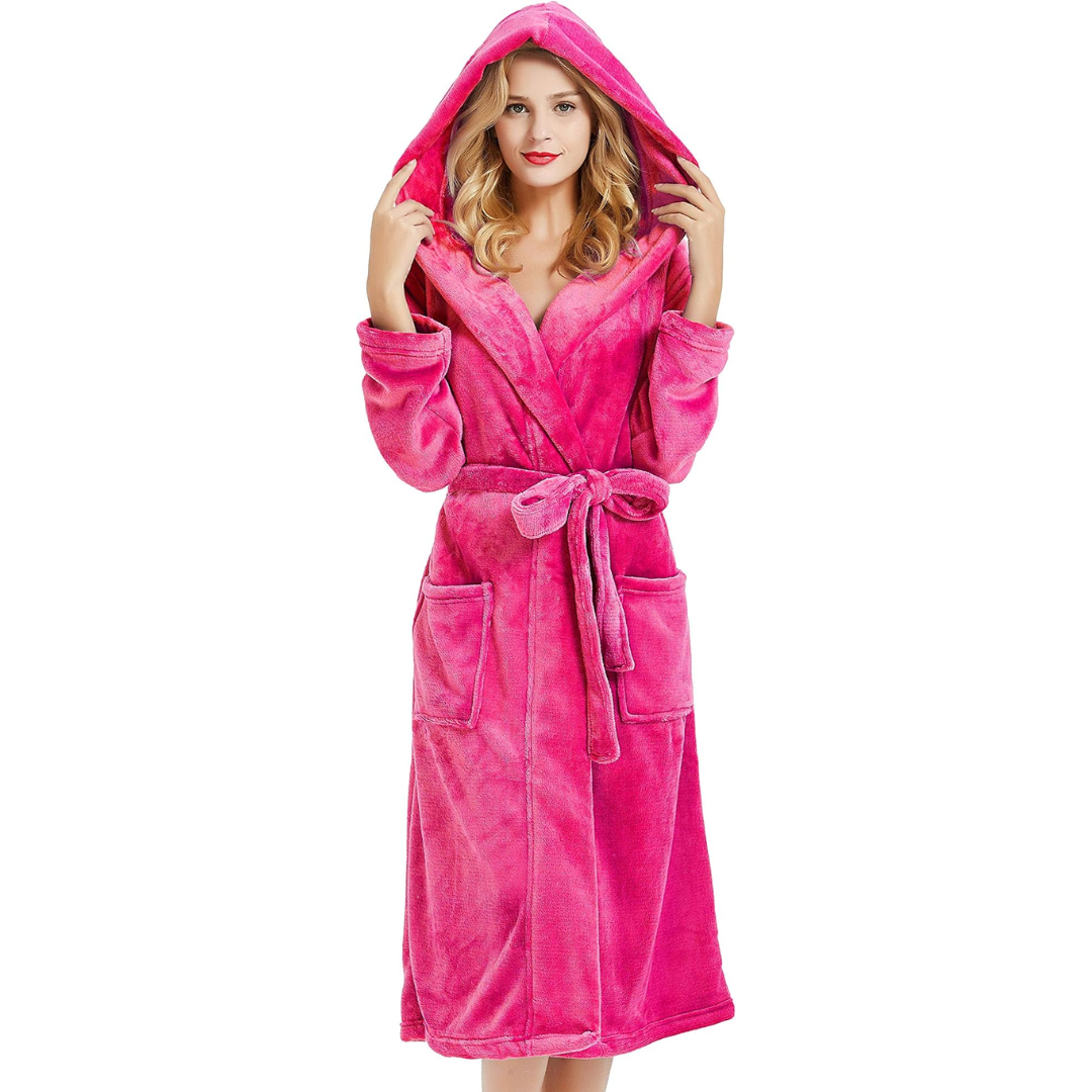 Dames Fleece Badjas met Kap – Vivianne
