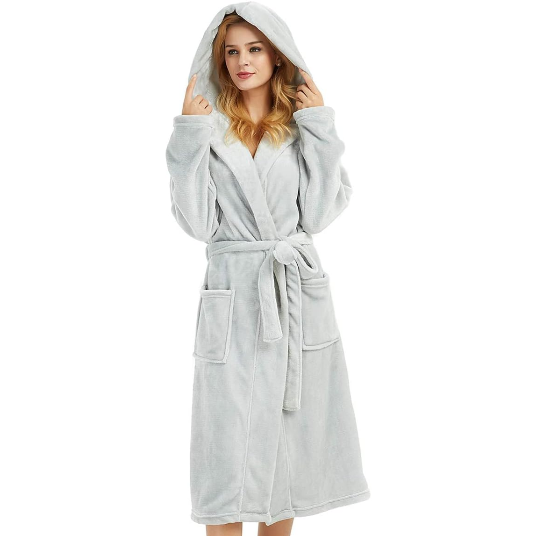 Dames Fleece Badjas met Kap – Vivianne