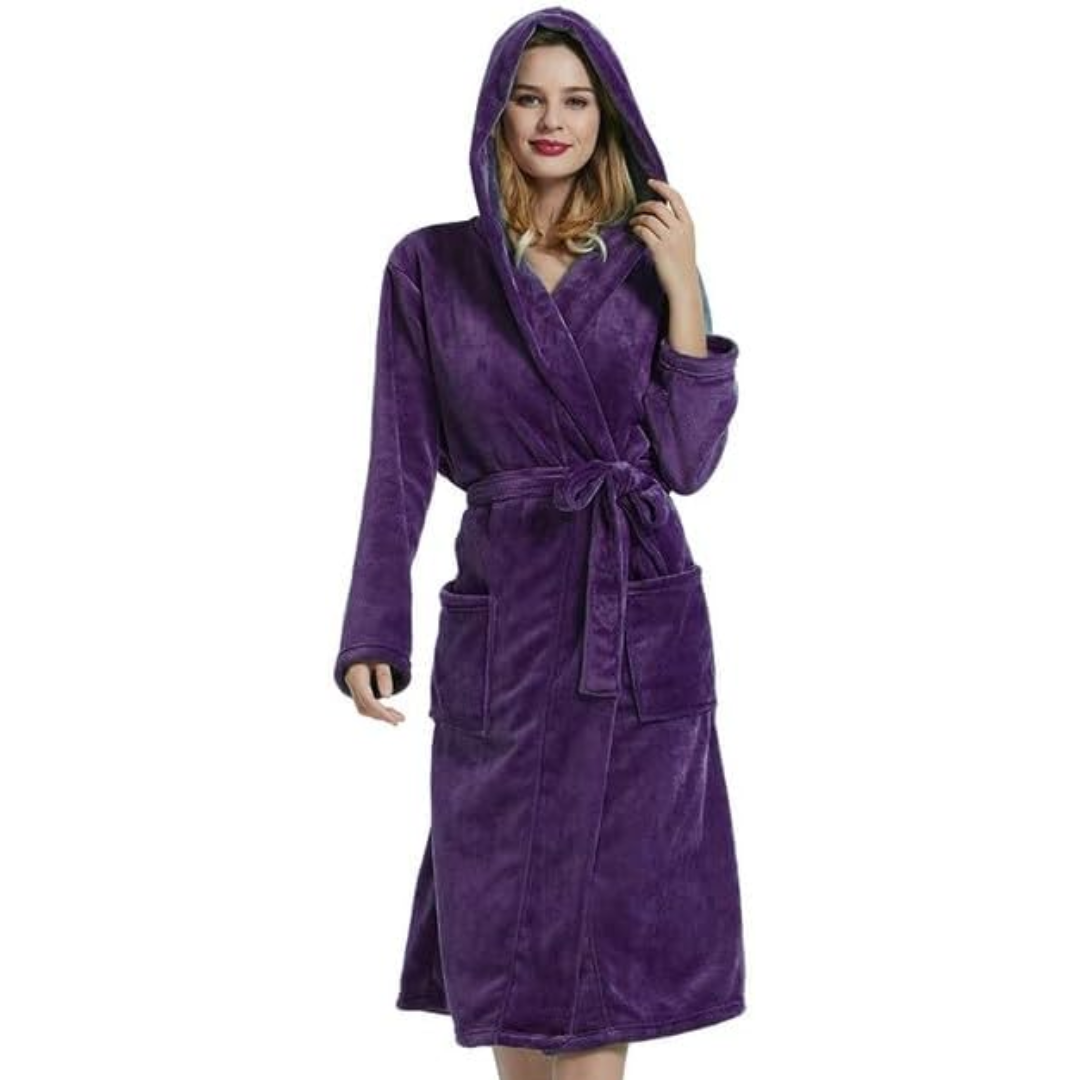 Dames Fleece Badjas met Kap – Vivianne