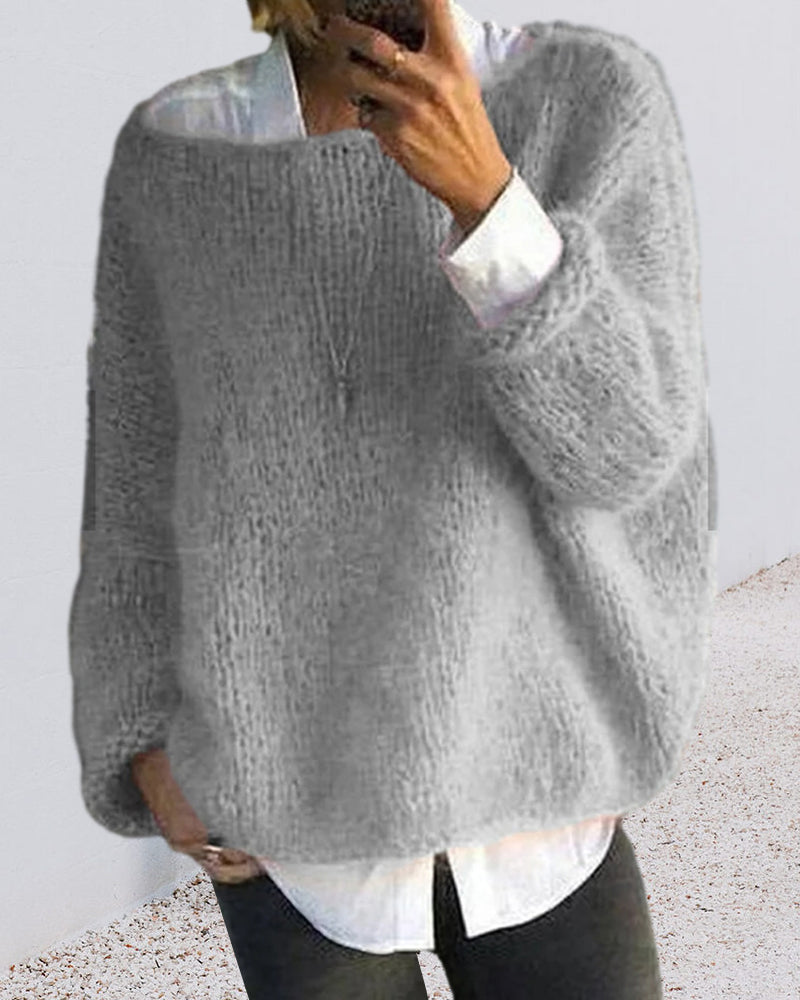 Dames Klassieke Off-the-Shoulder Gebreide Trui