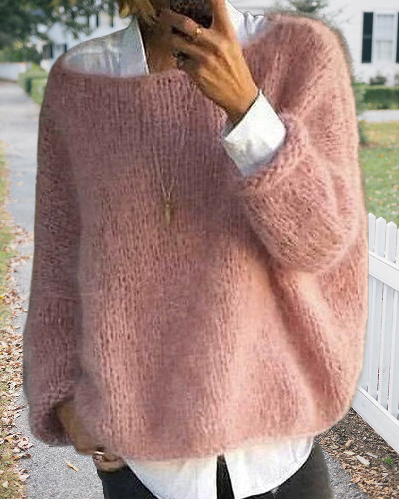 Dames Klassieke Off-the-Shoulder Gebreide Trui