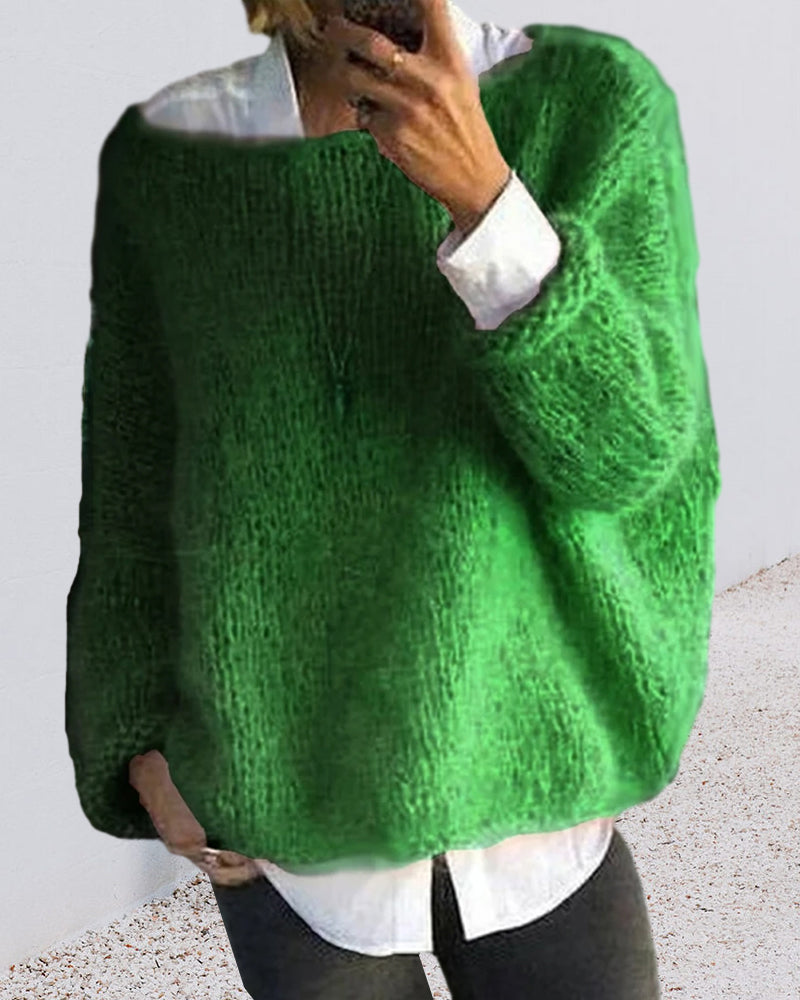 Dames Klassieke Off-the-Shoulder Gebreide Trui