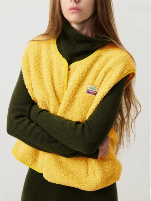 Dames Mouwloze Vest - Met Knopen, Zacht en Comfortabel voor de Herfst