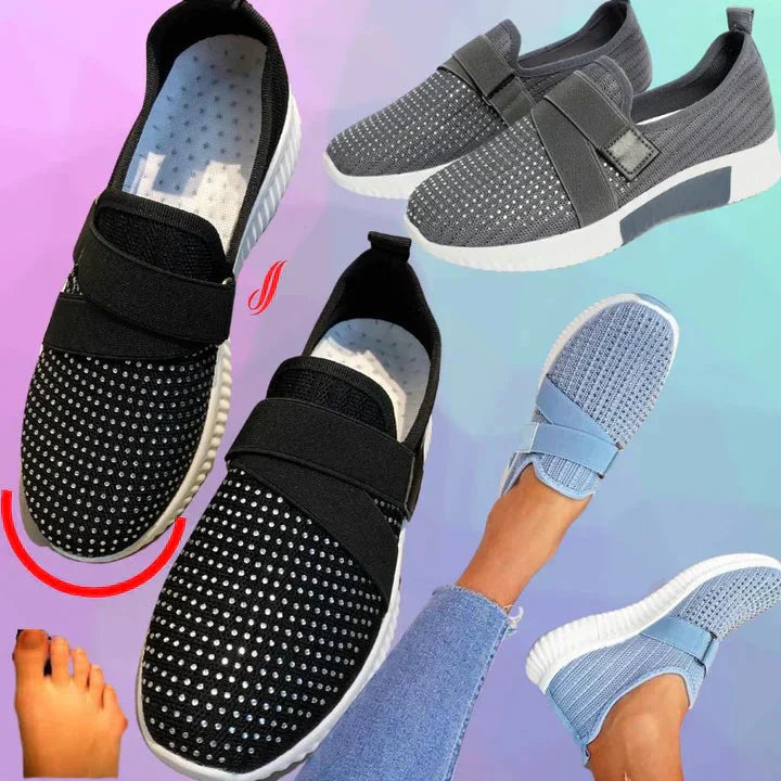 Dames Slip-On Sneakers met Klittenband | Verbeter Je Loophouding!