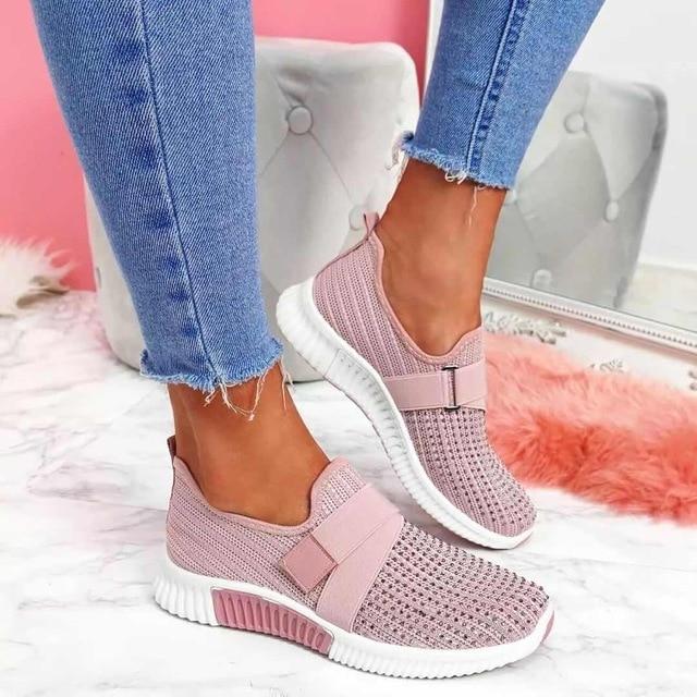 Dames Slip-On Sneakers met Klittenband | Verbeter Je Loophouding!