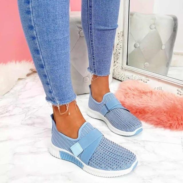 Dames Slip-On Sneakers met Klittenband | Verbeter Je Loophouding!