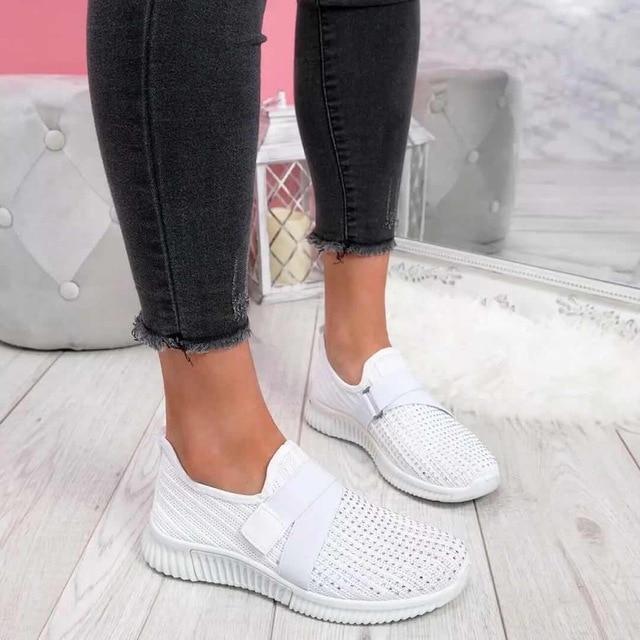 Dames Slip-On Sneakers met Klittenband | Verbeter Je Loophouding!