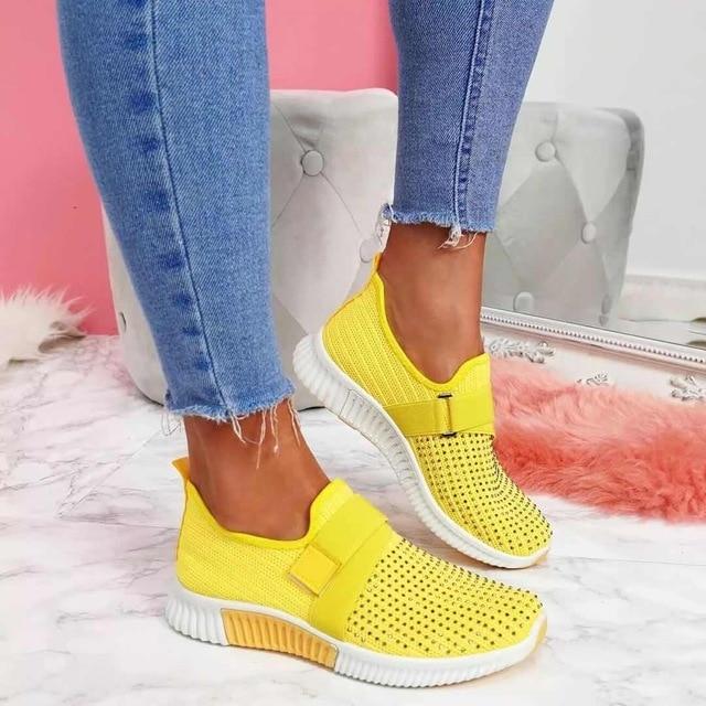 Dames Slip-On Sneakers met Klittenband | Verbeter Je Loophouding!