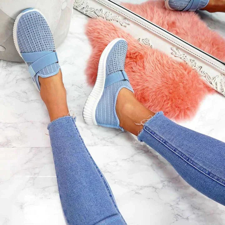Dames Slip-On Sneakers met Klittenband | Verbeter Je Loophouding!
