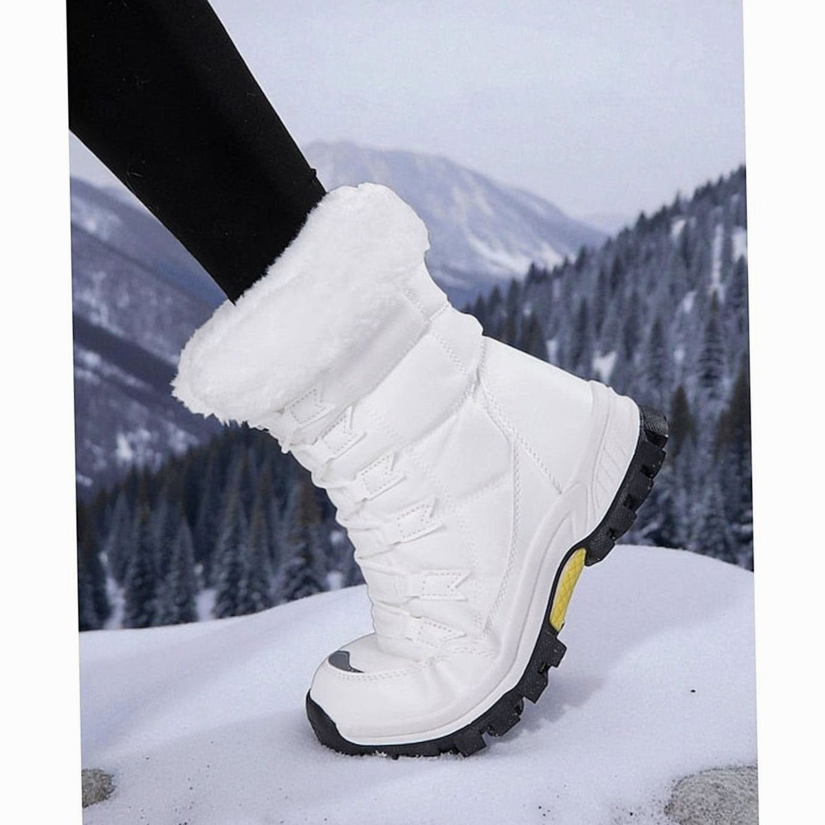 Dames snowboots met pluche voering en vetersluiting