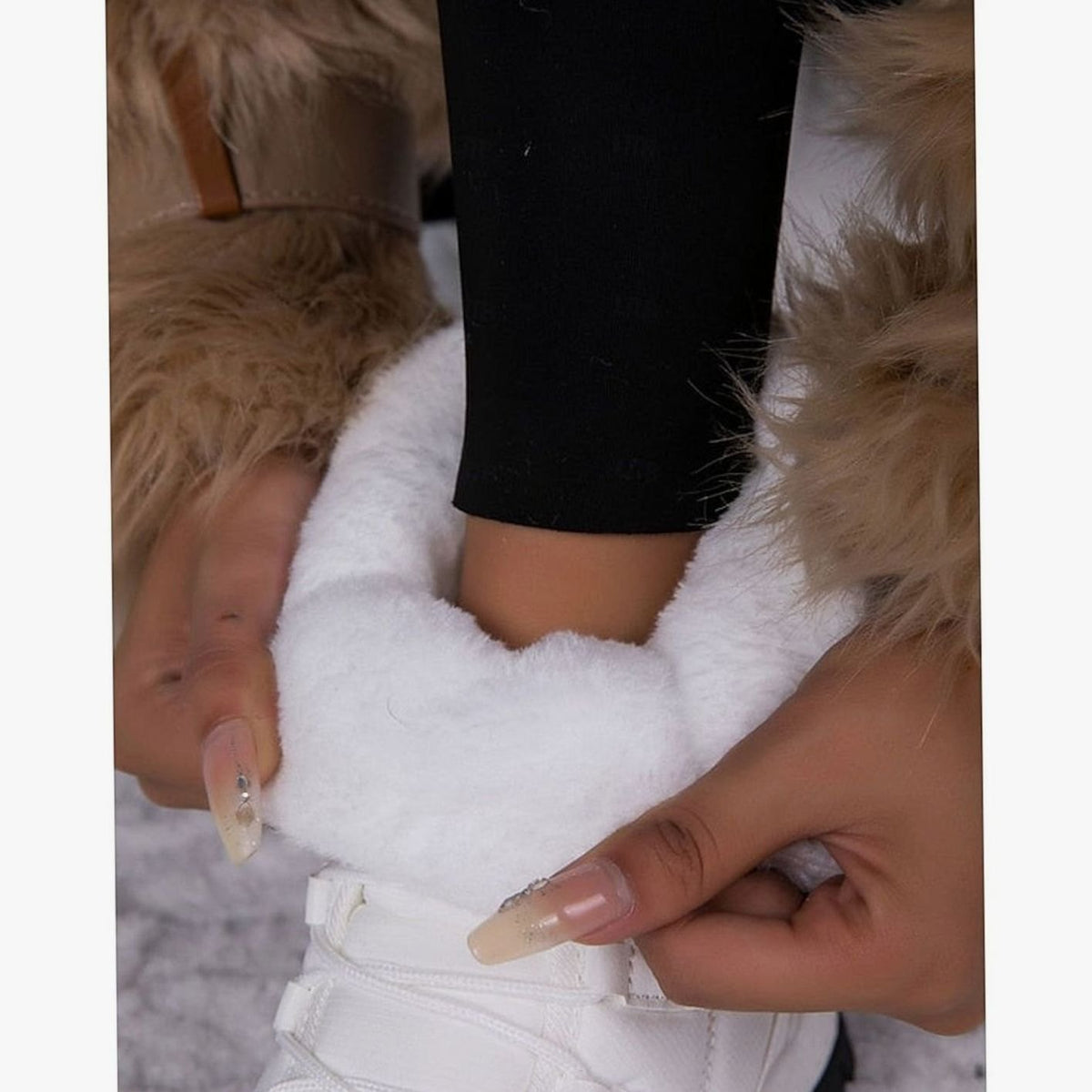 Dames snowboots met pluche voering en vetersluiting