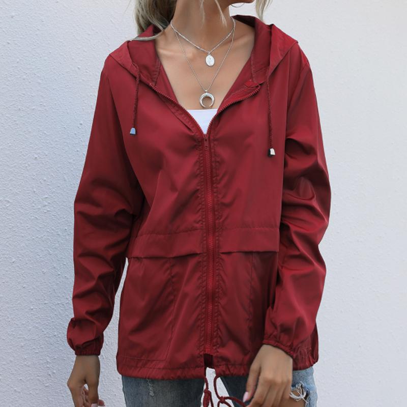 Dames sportjas met ritssluiting | Waterdicht jack met capuchon