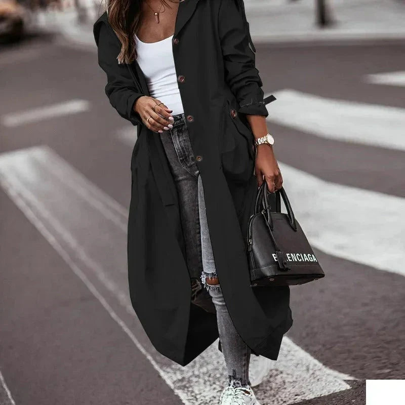 Dames trenchcoat met capuchon