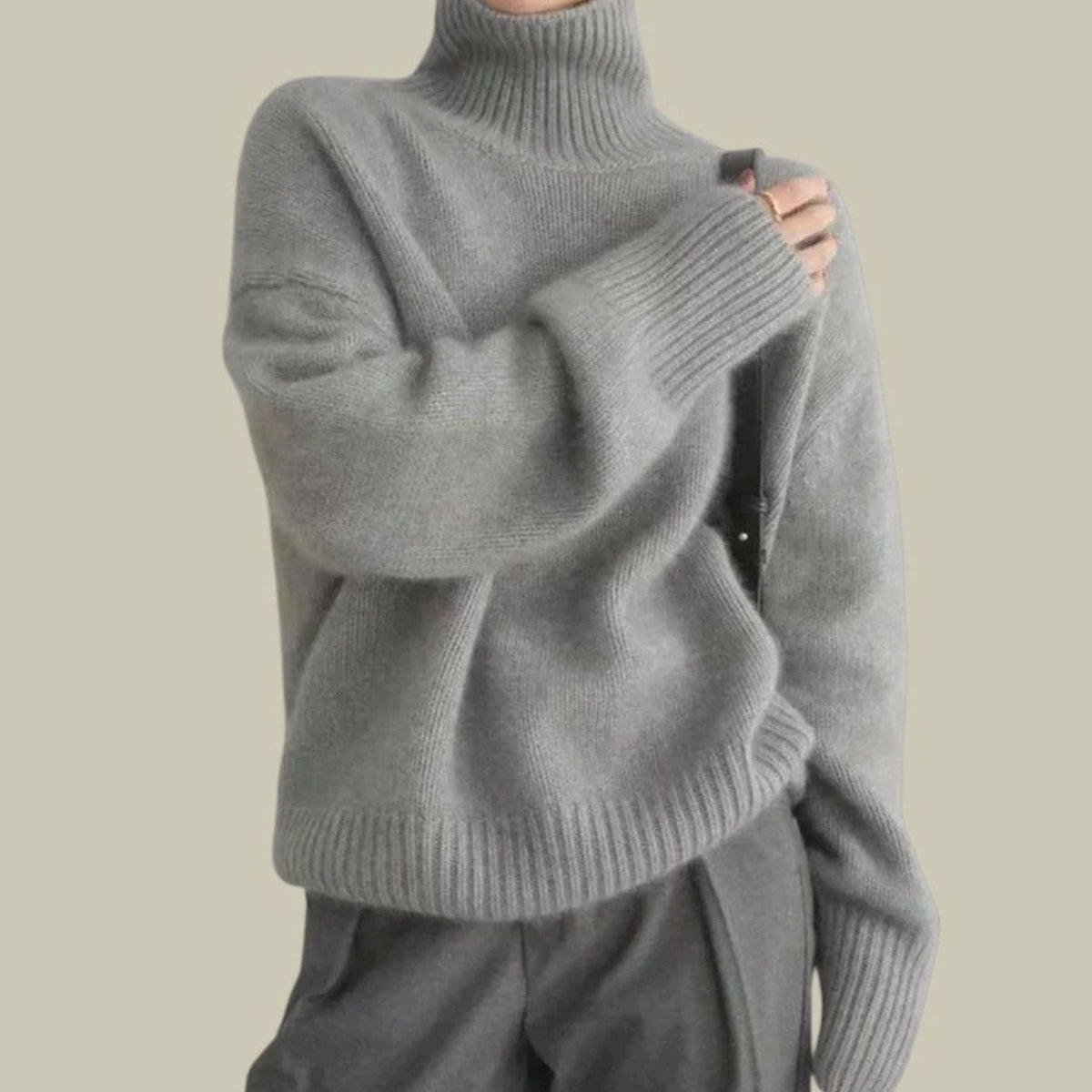 Damescoltrui van merinowol met relaxed fit