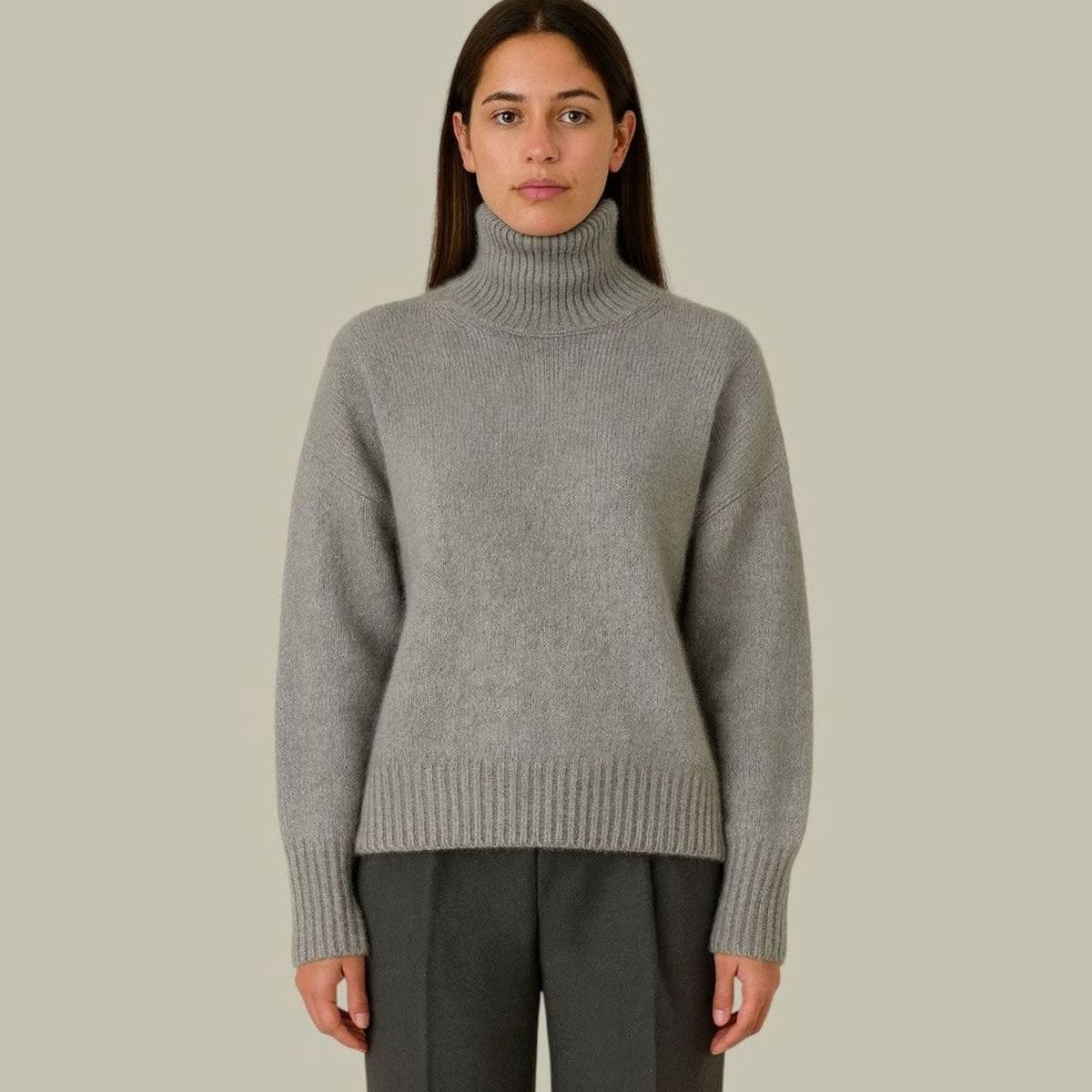 Damescoltrui van merinowol met relaxed fit