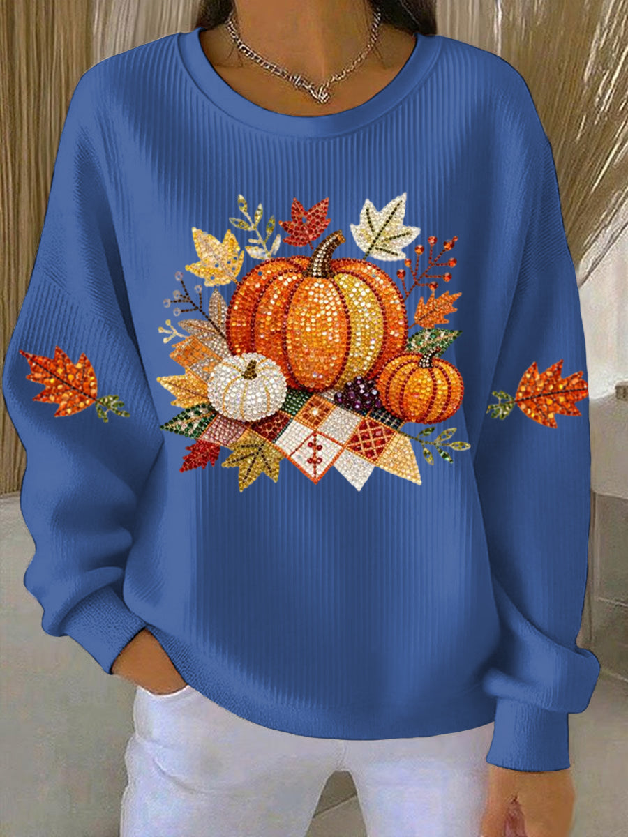 Damessweatshirt met pompoenprint