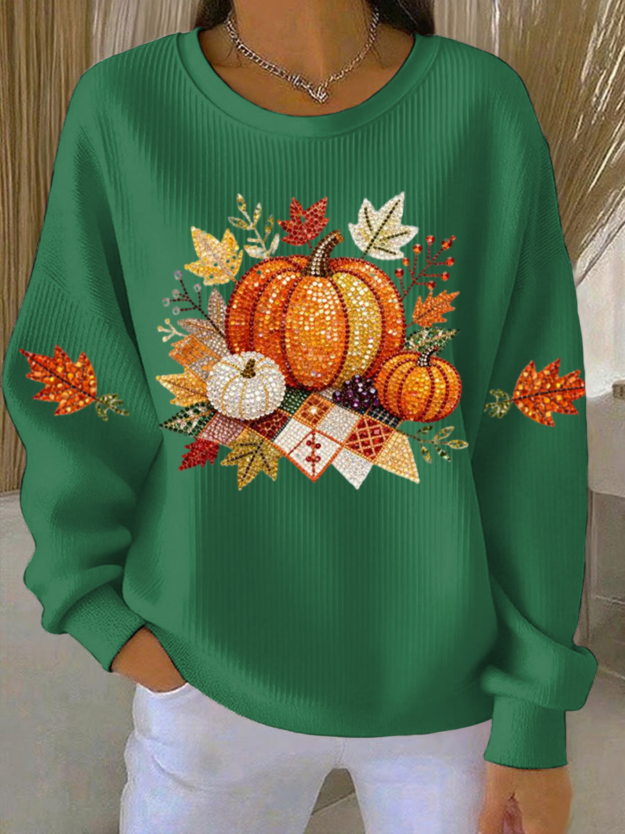 Damessweatshirt met pompoenprint