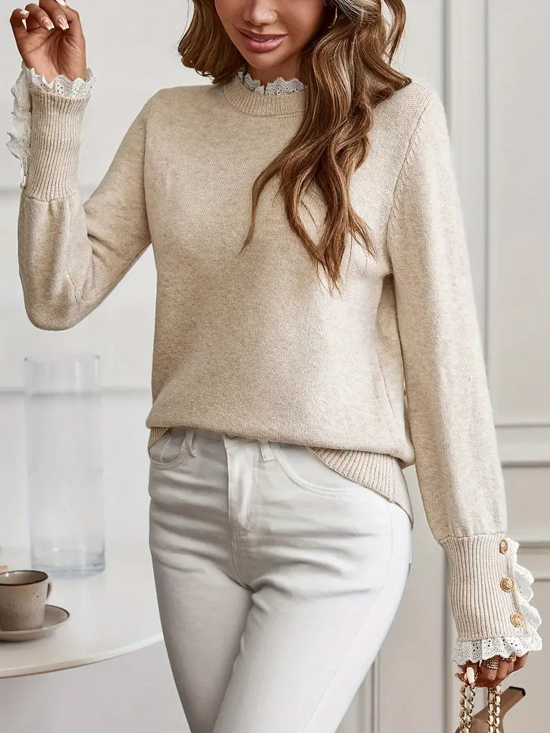 Damestrui met ronde hals - Fijngebreid - Elegant & comfortabel
