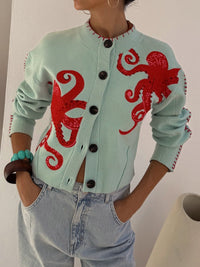 Damesvest met octopuspatroon