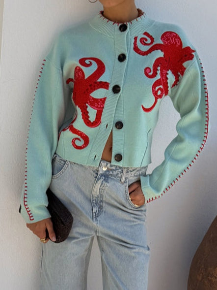 Damesvest met octopuspatroon