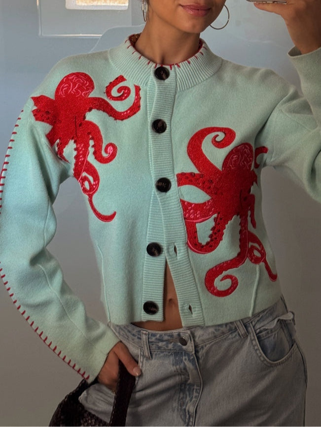 Damesvest met octopuspatroon