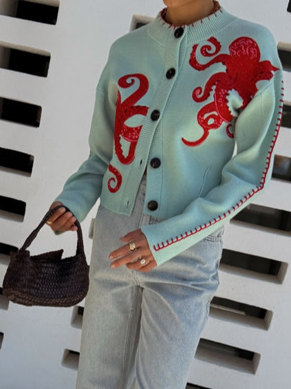Damesvest met octopuspatroon
