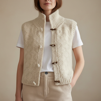 Damesvest van wolmix | Mouwloos, met knopen, warm, casual laagjeslook
