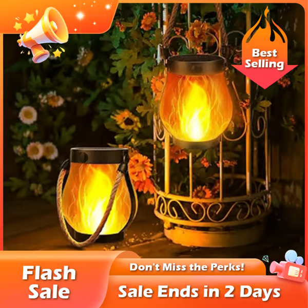 Dancing Flame Solar Lantern™ — Breng Warme, Flikkerende Magie Overal Buiten