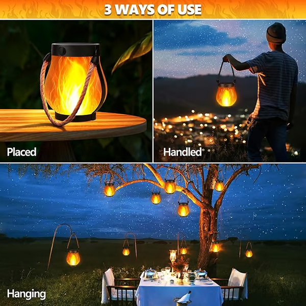 Dancing Flame Solar Lantern™ — Breng Warme, Flikkerende Magie Overal Buiten