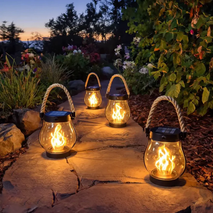 Dancing Flame Solar Lantern™ — Breng Warme, Flikkerende Magie Overal Buiten