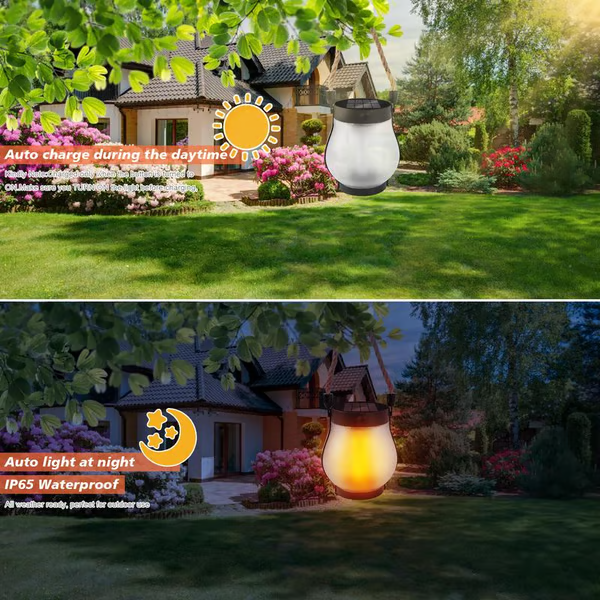 Dancing Flame Solar Lantern™ — Breng Warme, Flikkerende Magie Overal Buiten