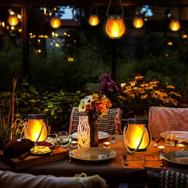 Dancing Flame Solar Lantern™ — Breng Warme, Flikkerende Magie Overal Buiten
