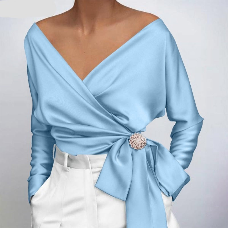 Davina | zijden blouse voor vrouwen | Luxe, elegant & veelzijdig | Herfstcollectie