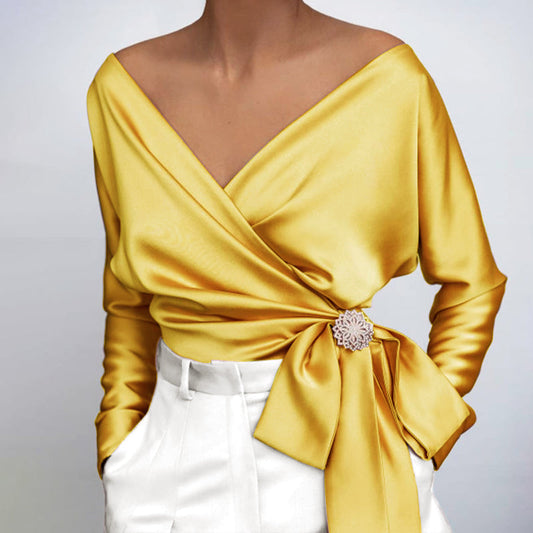 Davina | zijden blouse voor vrouwen | Luxe, elegant & veelzijdig | Herfstcollectie
