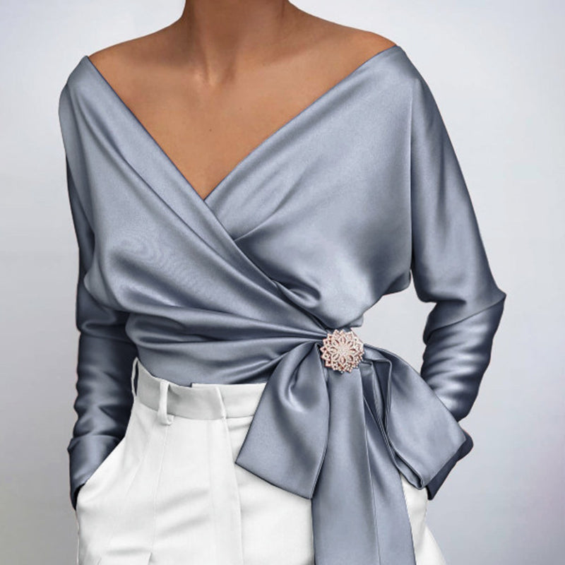 Davina | zijden blouse voor vrouwen | Luxe, elegant & veelzijdig | Herfstcollectie
