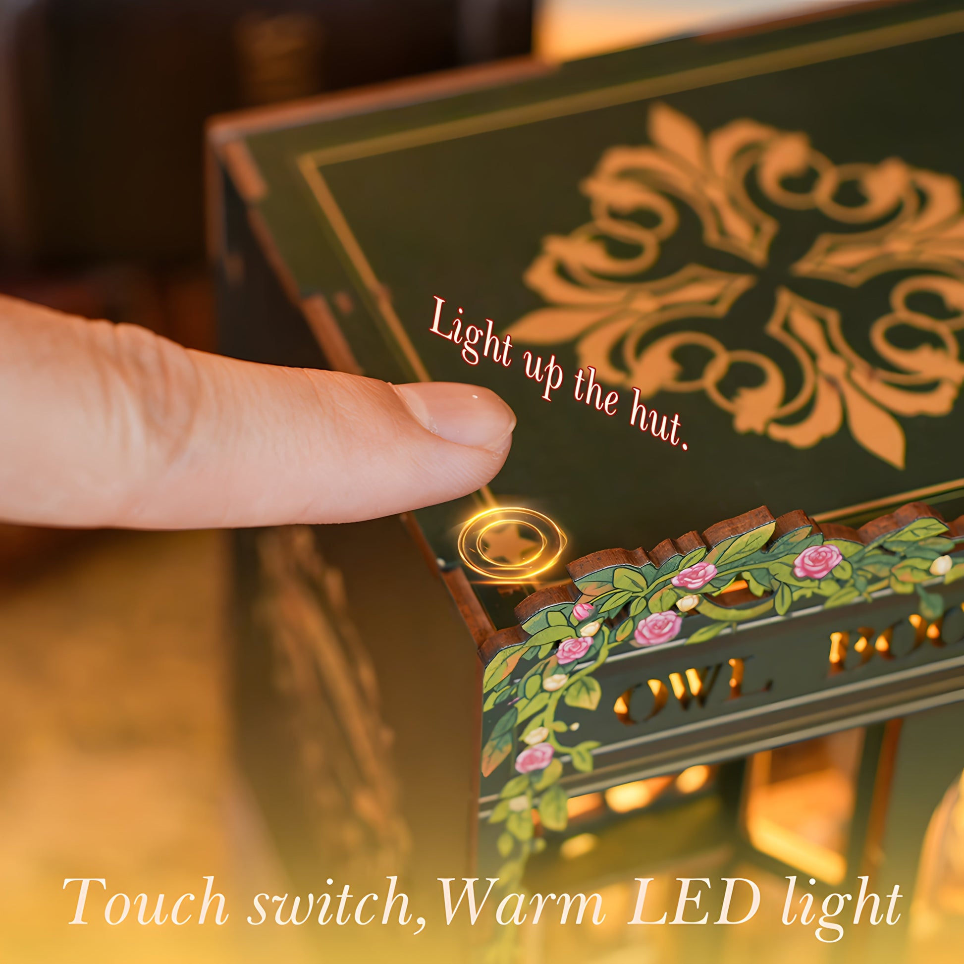 DIY Miniatuur Uil Boekwinkel – 3D Houten Kit met Verlichting voor Creatieve Decoratie