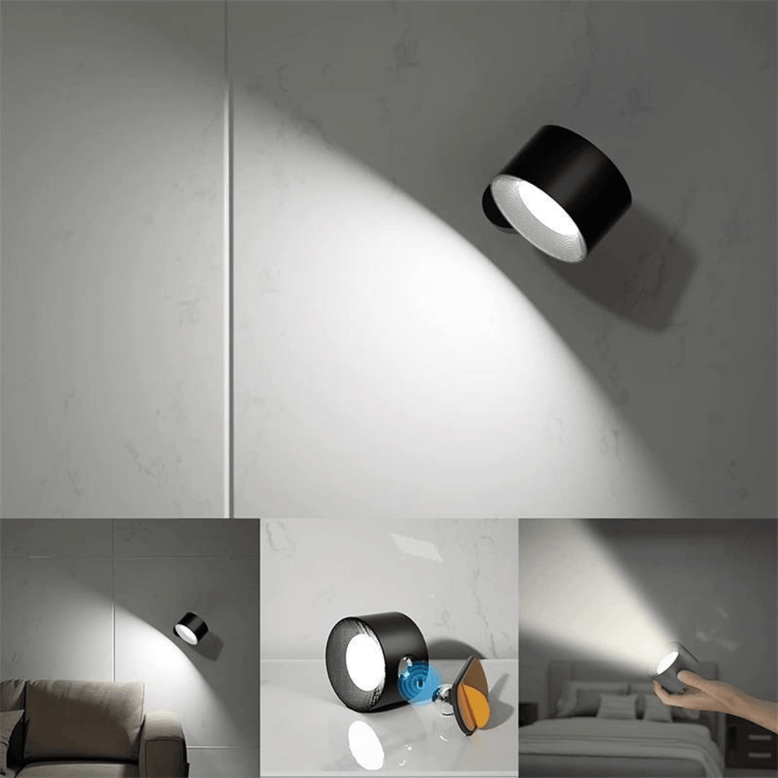 Draadloze Wandlamp – 360° Verstelbare en Oplaadbare LED Verlichting (USB)