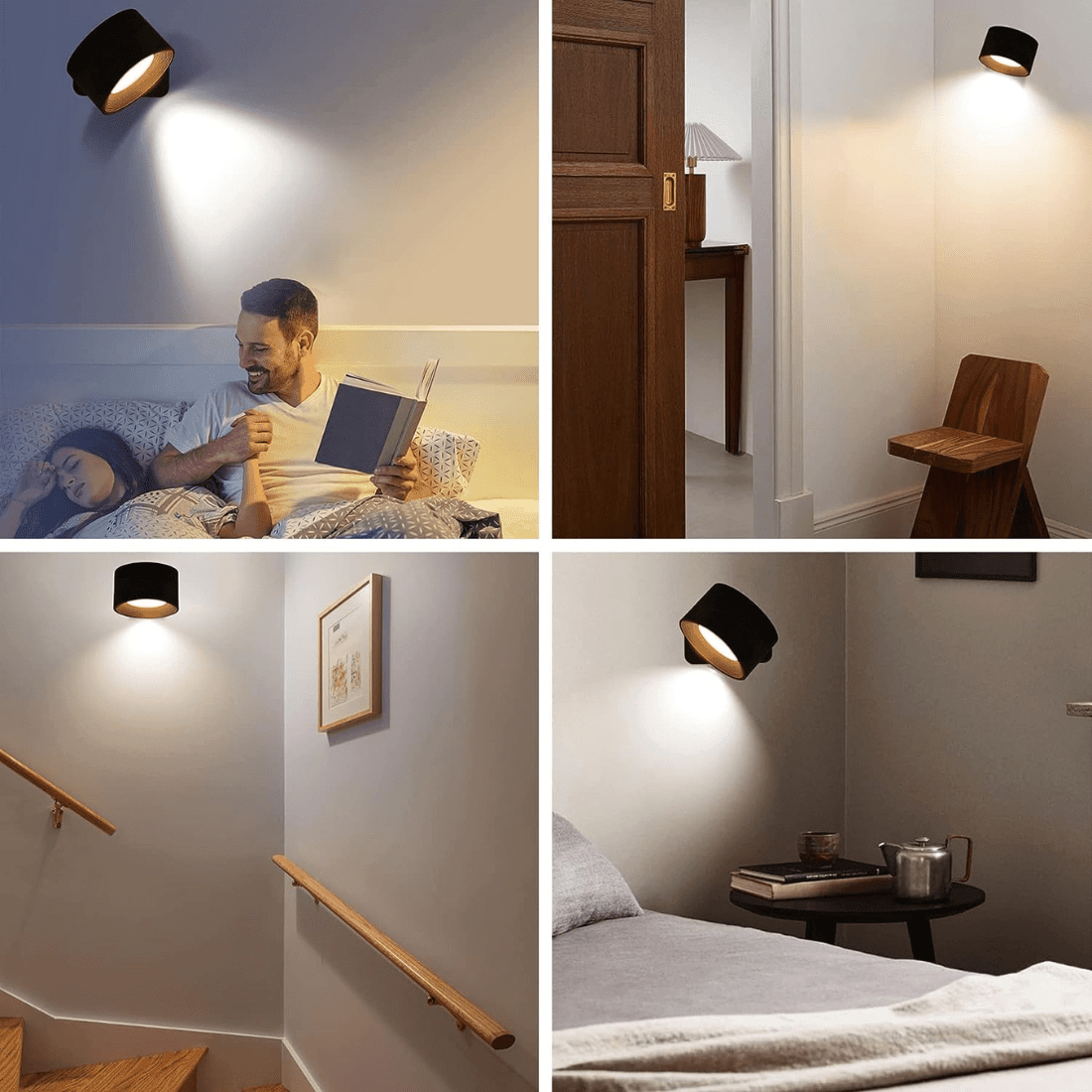 Draadloze Wandlamp – 360° Verstelbare en Oplaadbare LED Verlichting (USB)