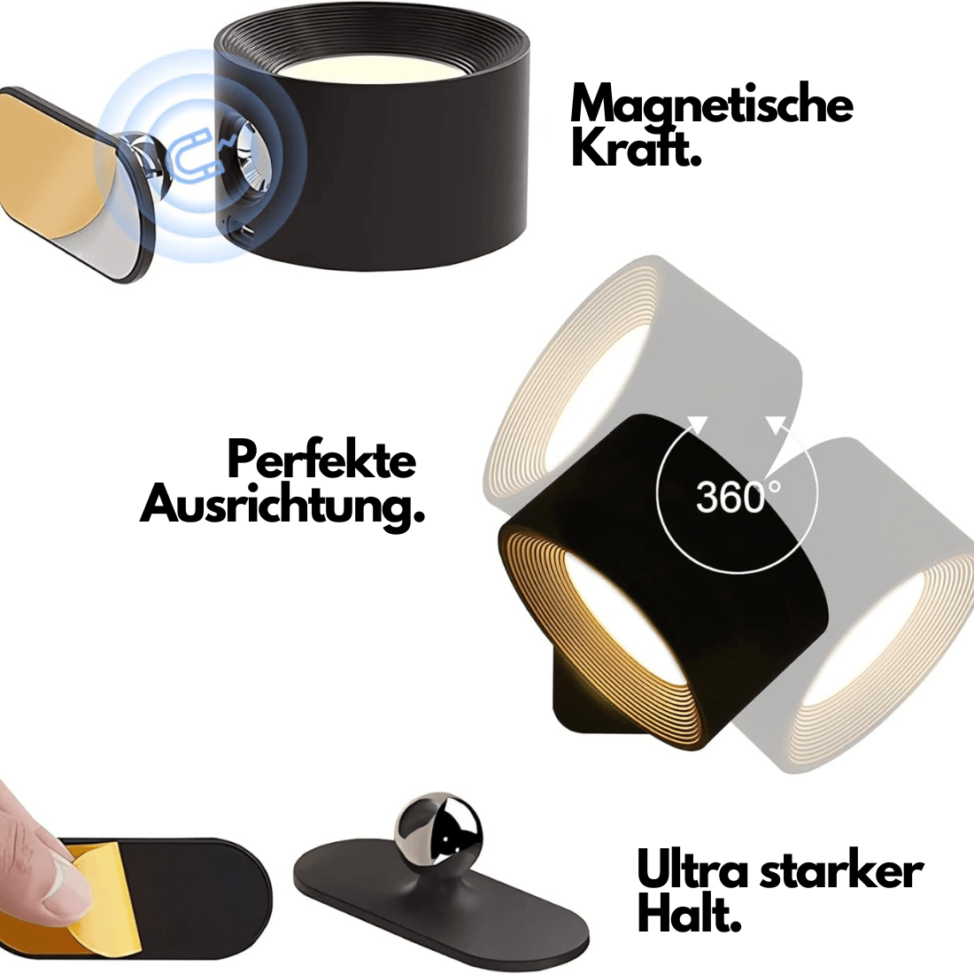 Draadloze Wandlamp – 360° Verstelbare en Oplaadbare LED Verlichting (USB)
