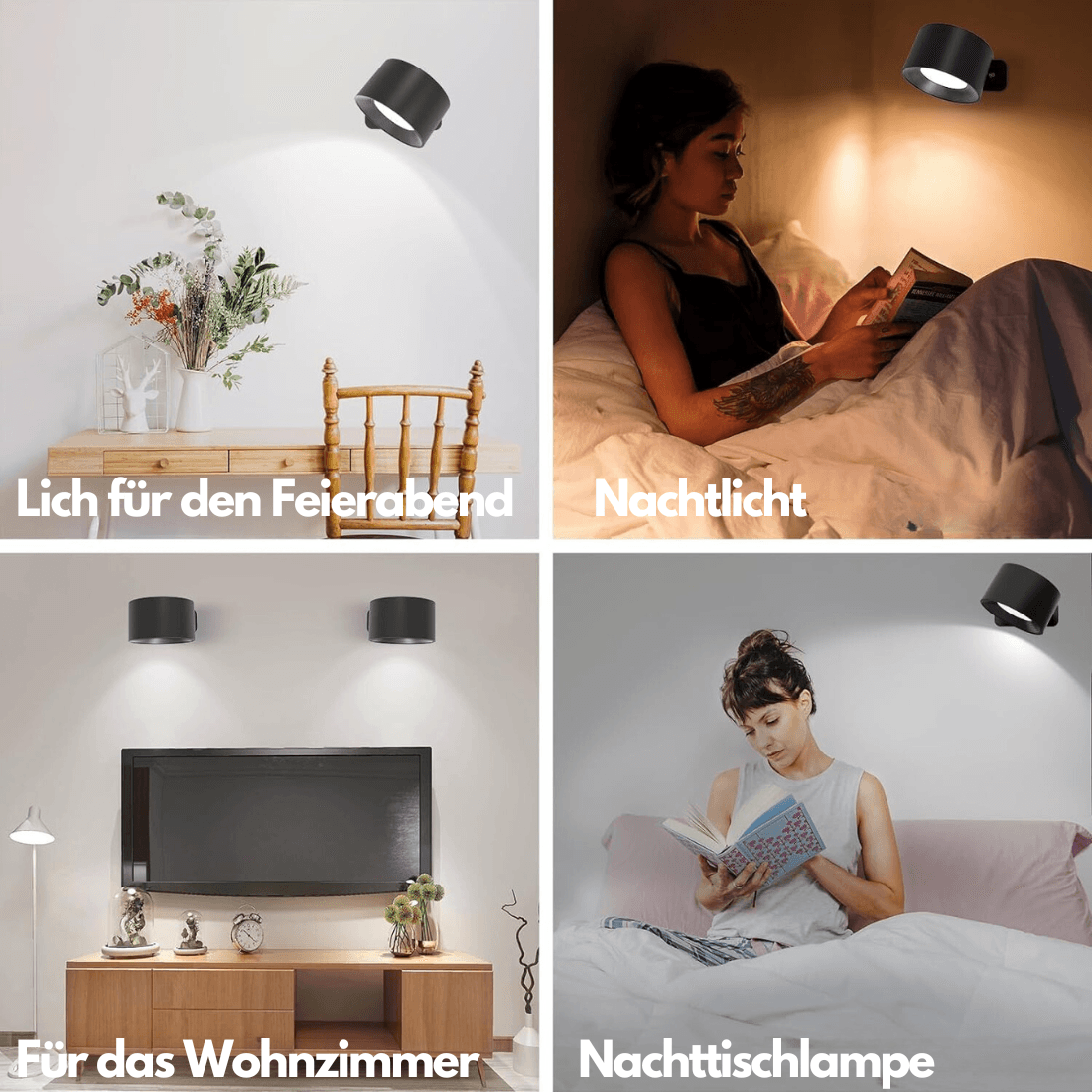 Draadloze Wandlamp – 360° Verstelbare en Oplaadbare LED Verlichting (USB)