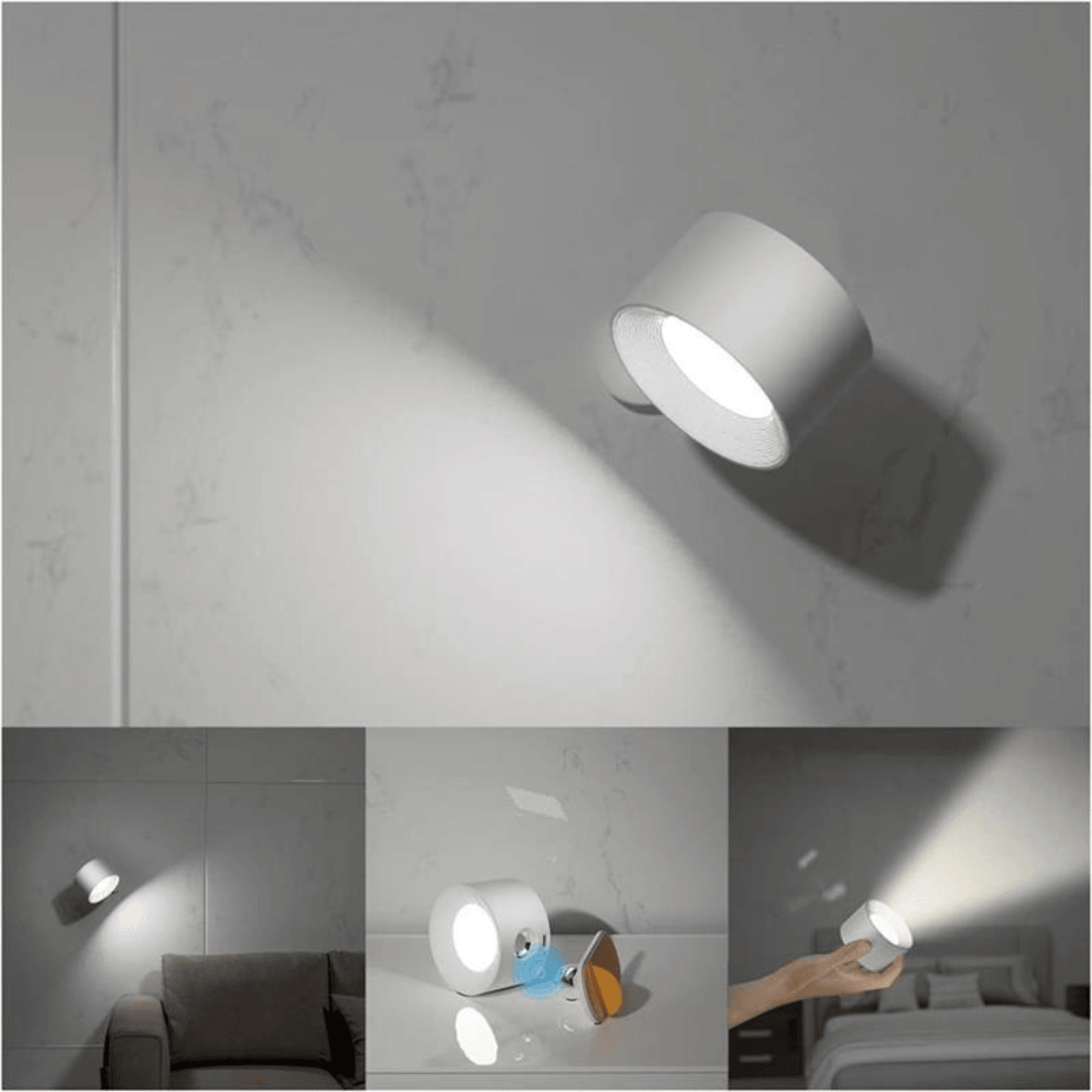 Draadloze Wandlamp – 360° Verstelbare en Oplaadbare LED Verlichting (USB)