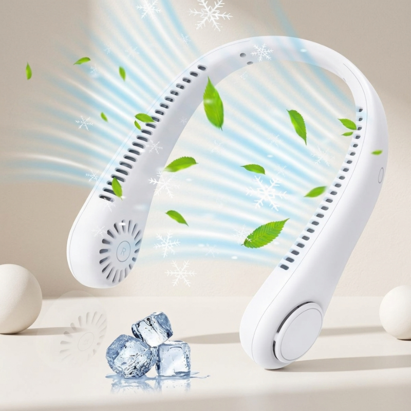 Draagbare Bladeloze Nekventilator - 360° Koeling voor Iedereen