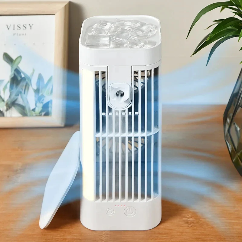 Draagbare USB Vernevelaar Ventilator met 3-Snelheden Luchtstroom & Nachtlampje