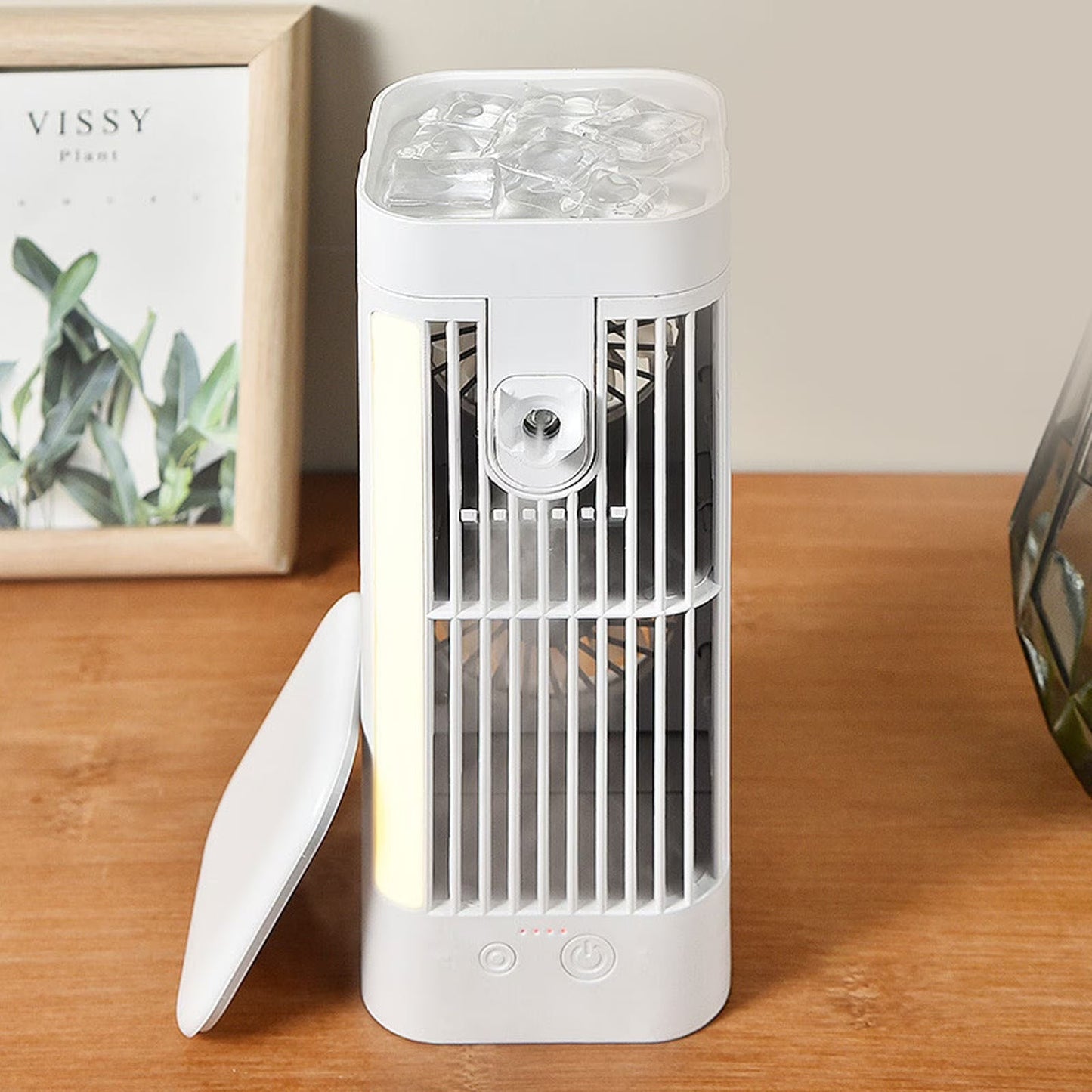 Draagbare USB Vernevelaar Ventilator met 3-Snelheden Luchtstroom & Nachtlampje