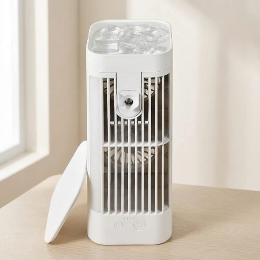 Draagbare USB Vernevelaar Ventilator met 3-Snelheden Luchtstroom & Nachtlampje